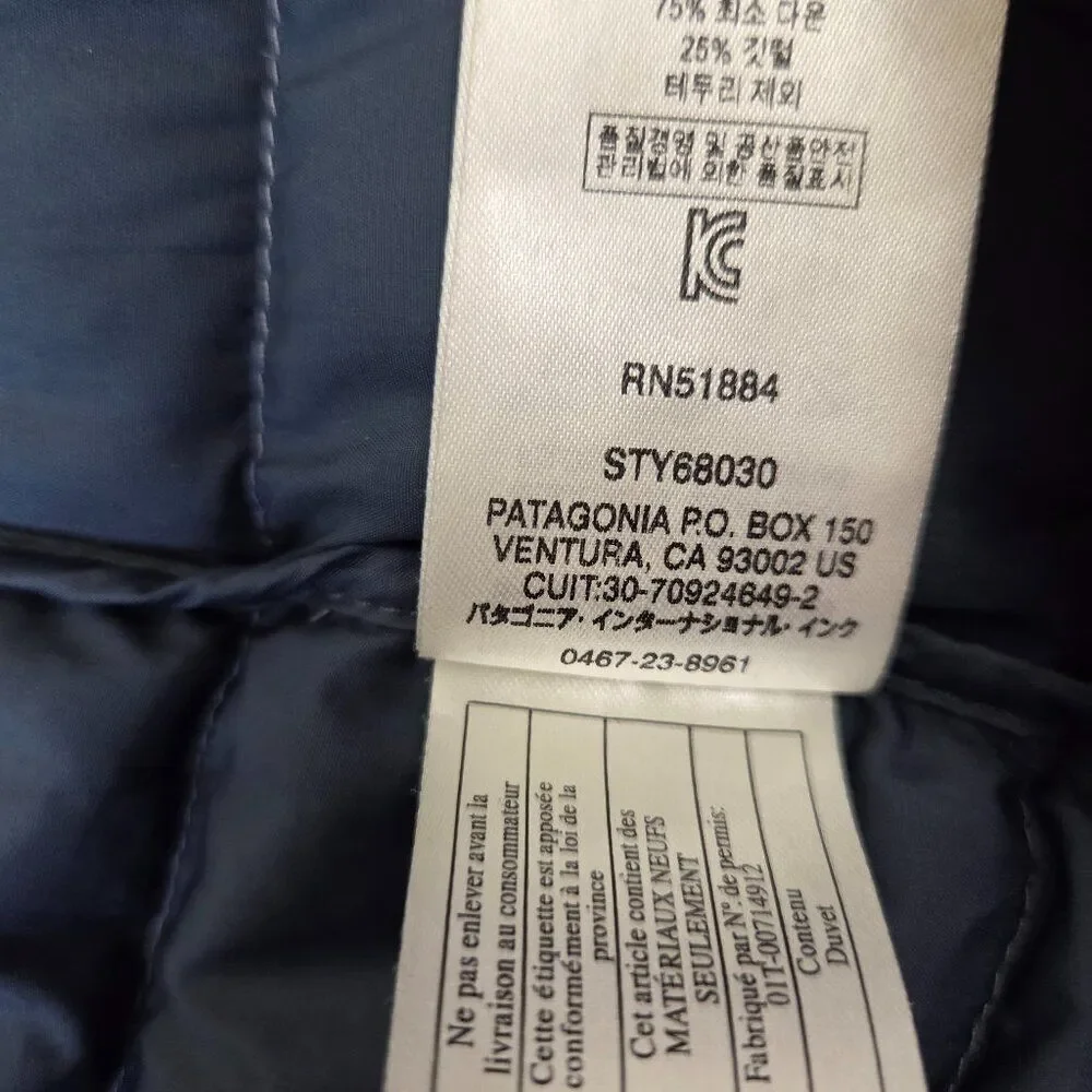 Patagonia Girls Tres 3 in 1 Parka Coat Size S / 8 Navy Blue Down Fill Winter Kid